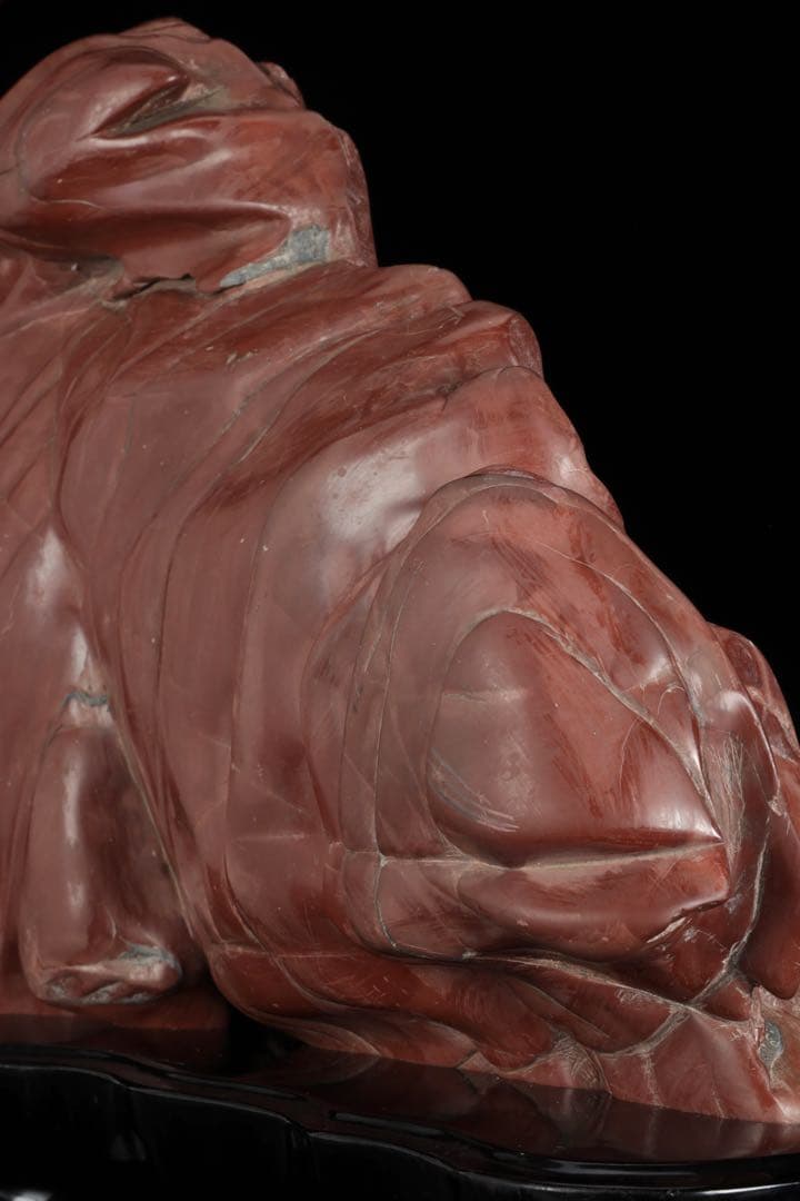 赤石 赤色天然石 レバー鑑賞石 水石 原石 鑑賞石 飾石 美石 台座付