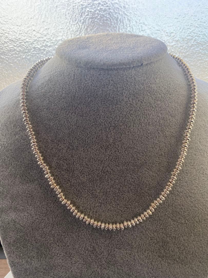 silver シルバー 925 ビーズ 一連 シャイニー ネックレス 45.3