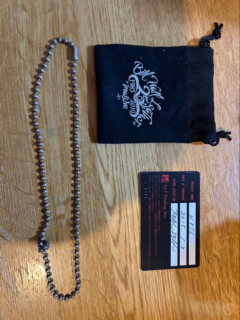 Bill Wall Leatherスカル＆クロスボーンネックレス ボールチェーン