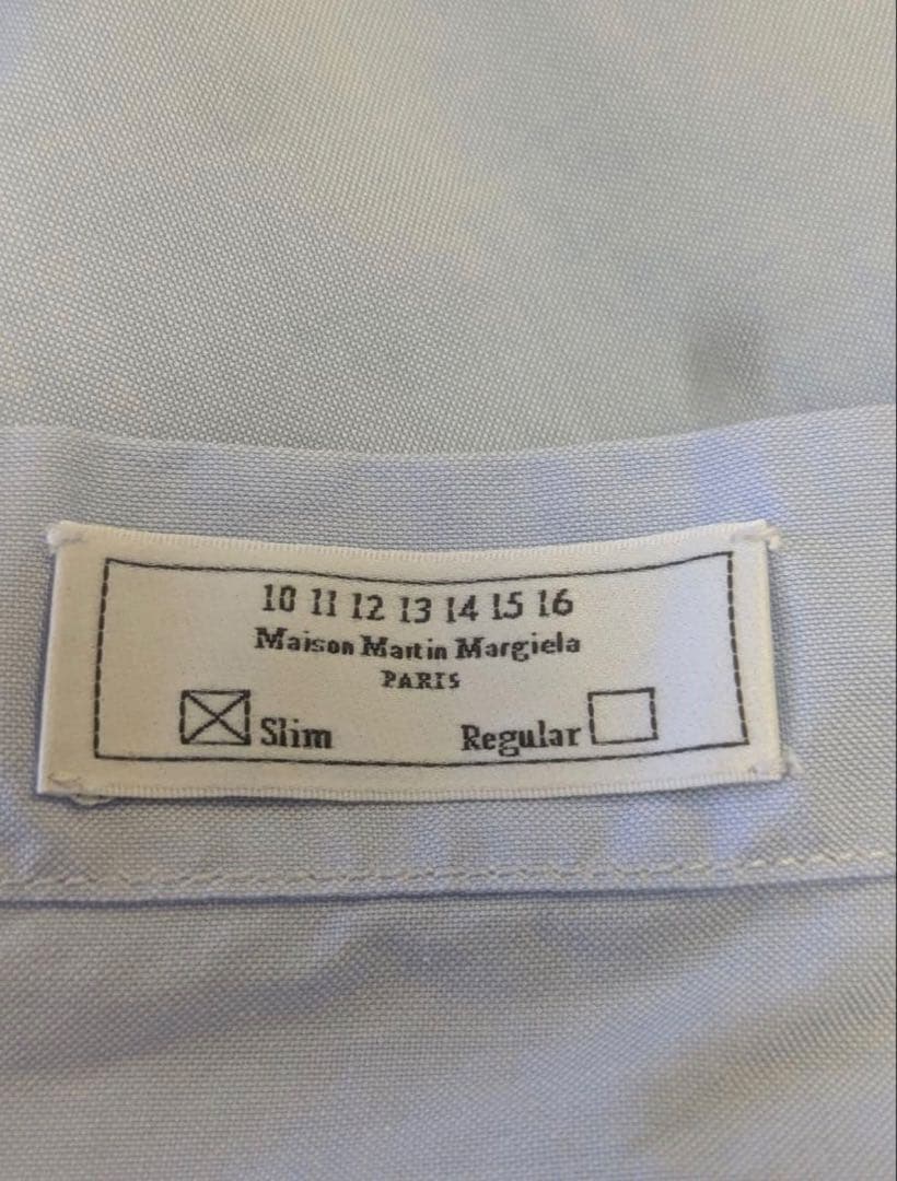 メゾンマルジェラ ワイシャツ 四つタグ 48 サックスブルー
