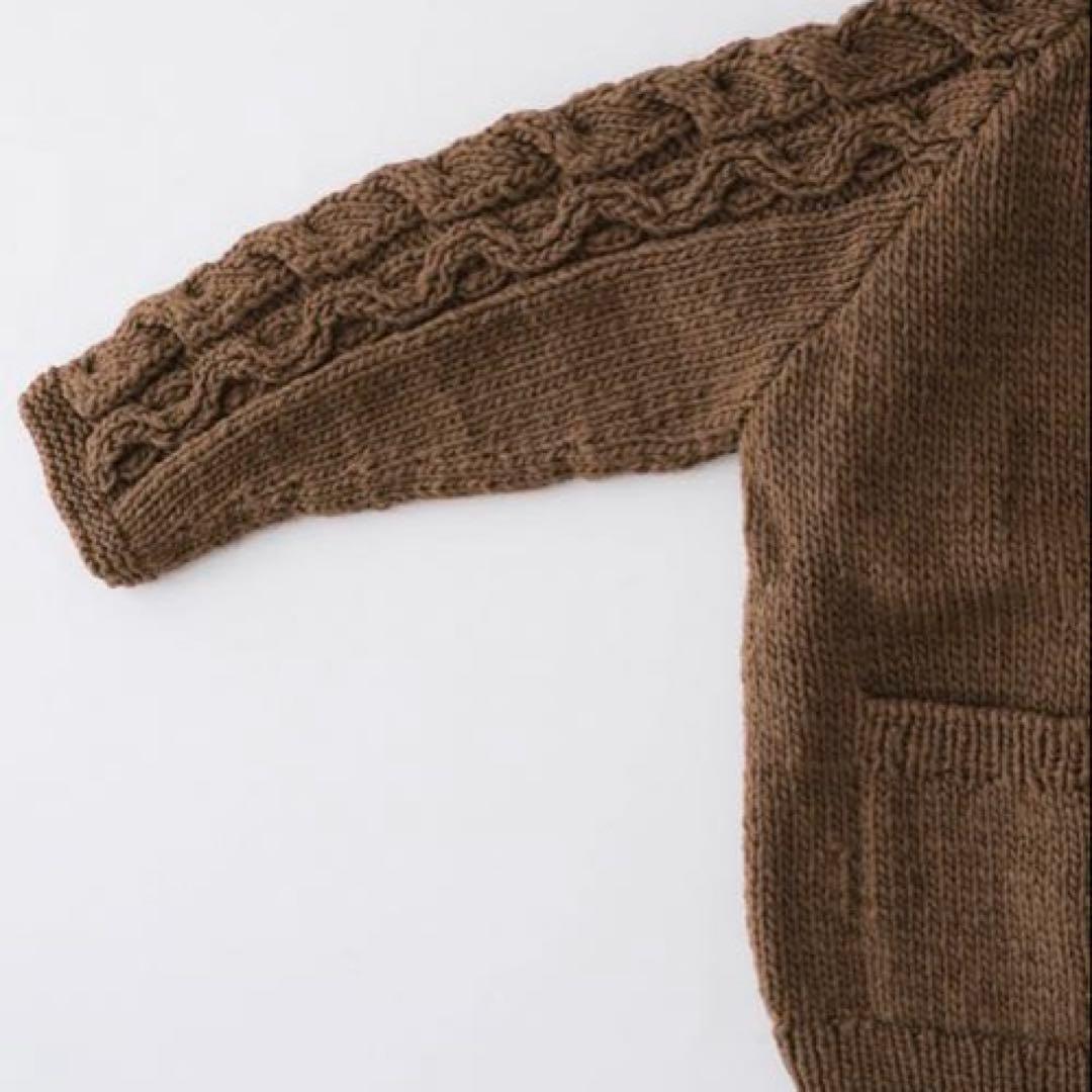 ネストローブ　ペルーケーブルスリーブニットカーディガン