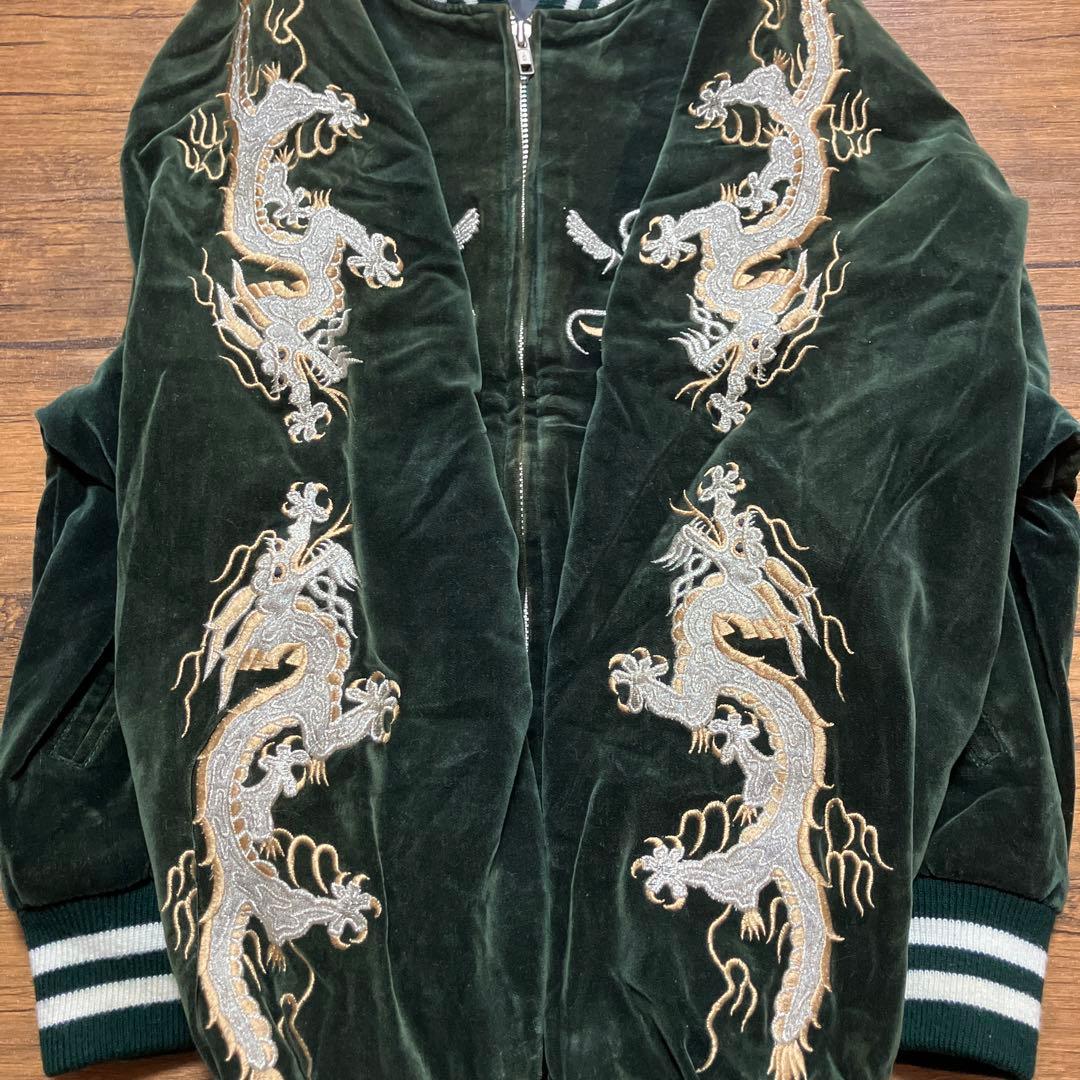 希少カラー　80s 90s LONDON F.B. スカジャン　別珍　グリーン