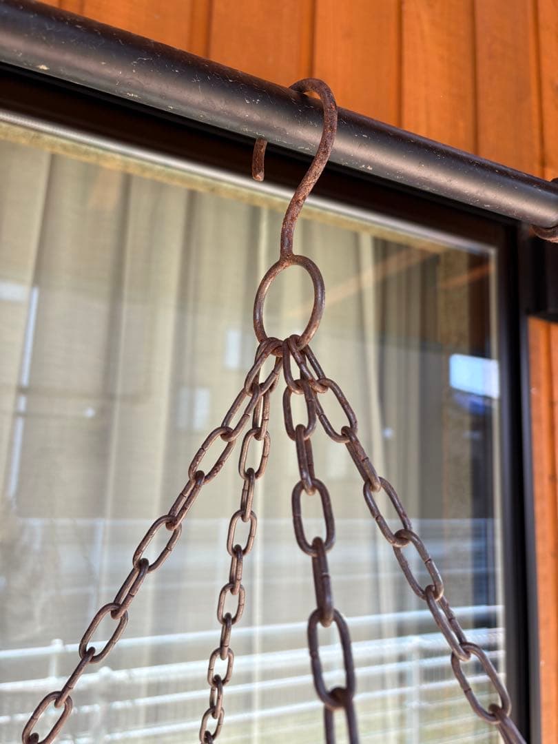 アンティーク金属大型ハンギングラック希少レアヴィンテージインダストリアルシャビー