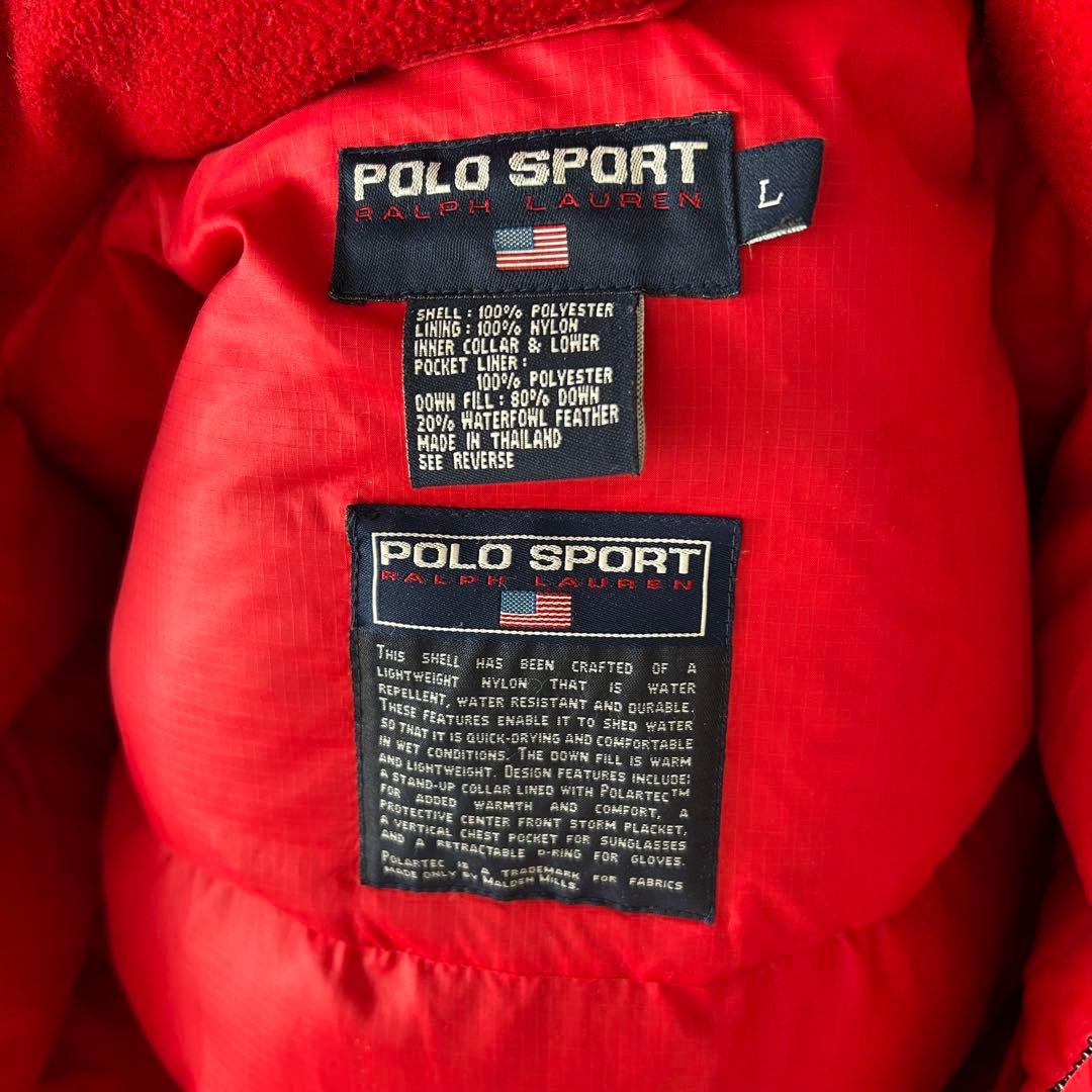 h*k様 90s polo sport ポロスポーツ　赤　レッド　ダウンジャケッ