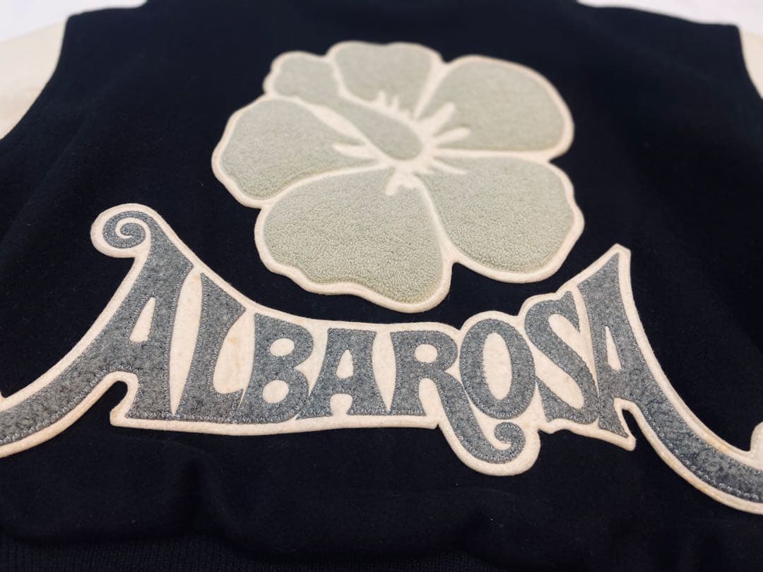 ALBAROSA牛革スタジャン希少アルバローザロゴワッペン物ブラックホワイト