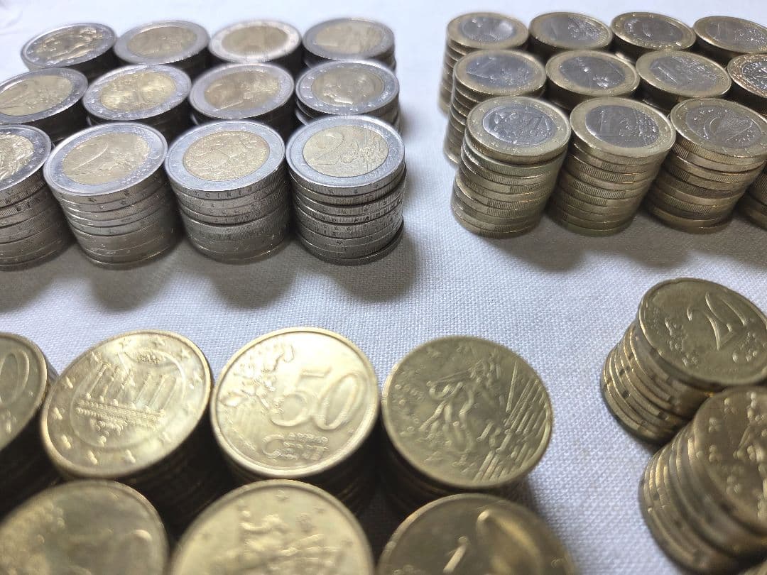 ユーロ　外貨　古銭　外国　　海外　為替　ドル　ポンド　旧硬貨　貨幣　マルク