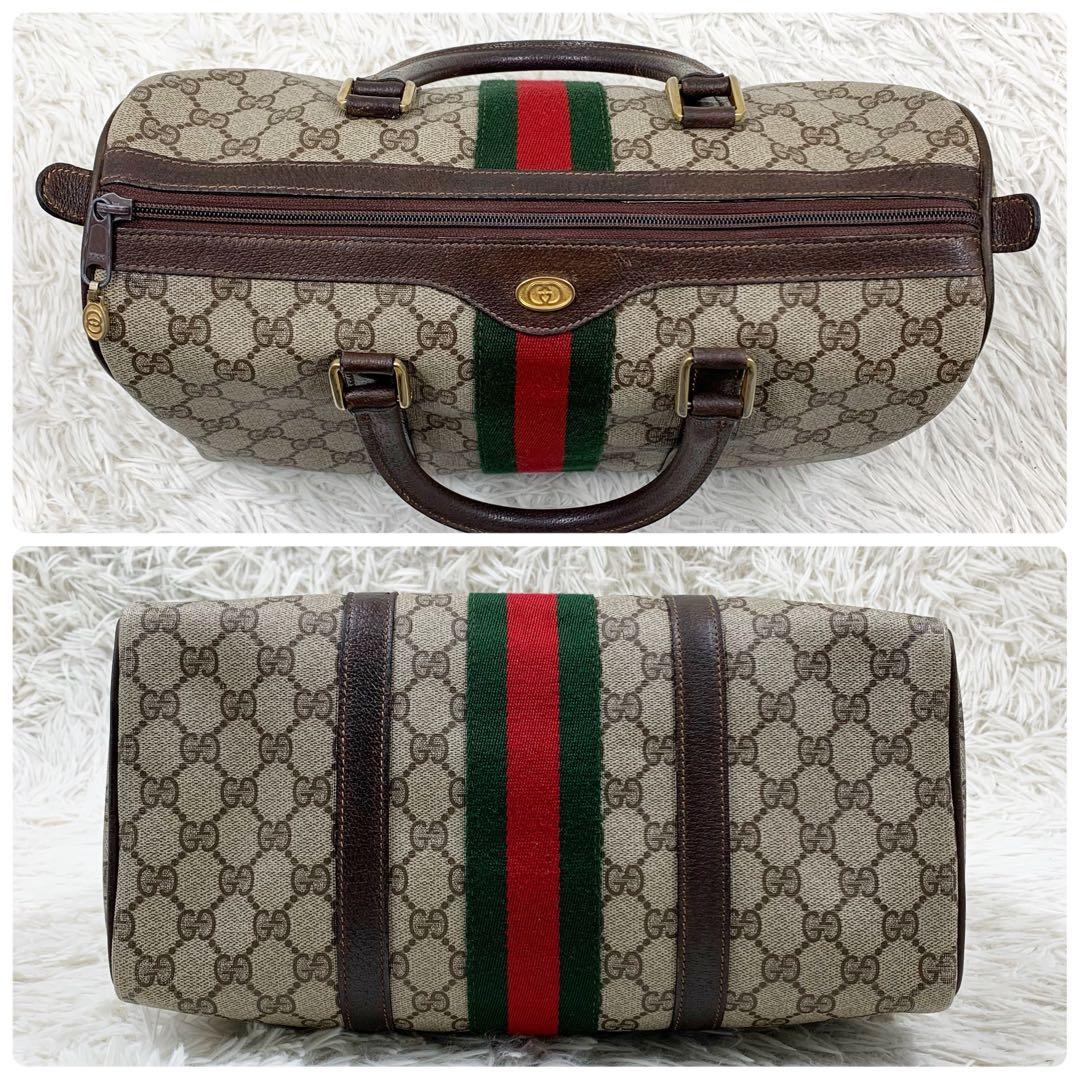 【✨極美品✨】オールドグッチ ミニボストンバッグ シェリーライン ブラウン