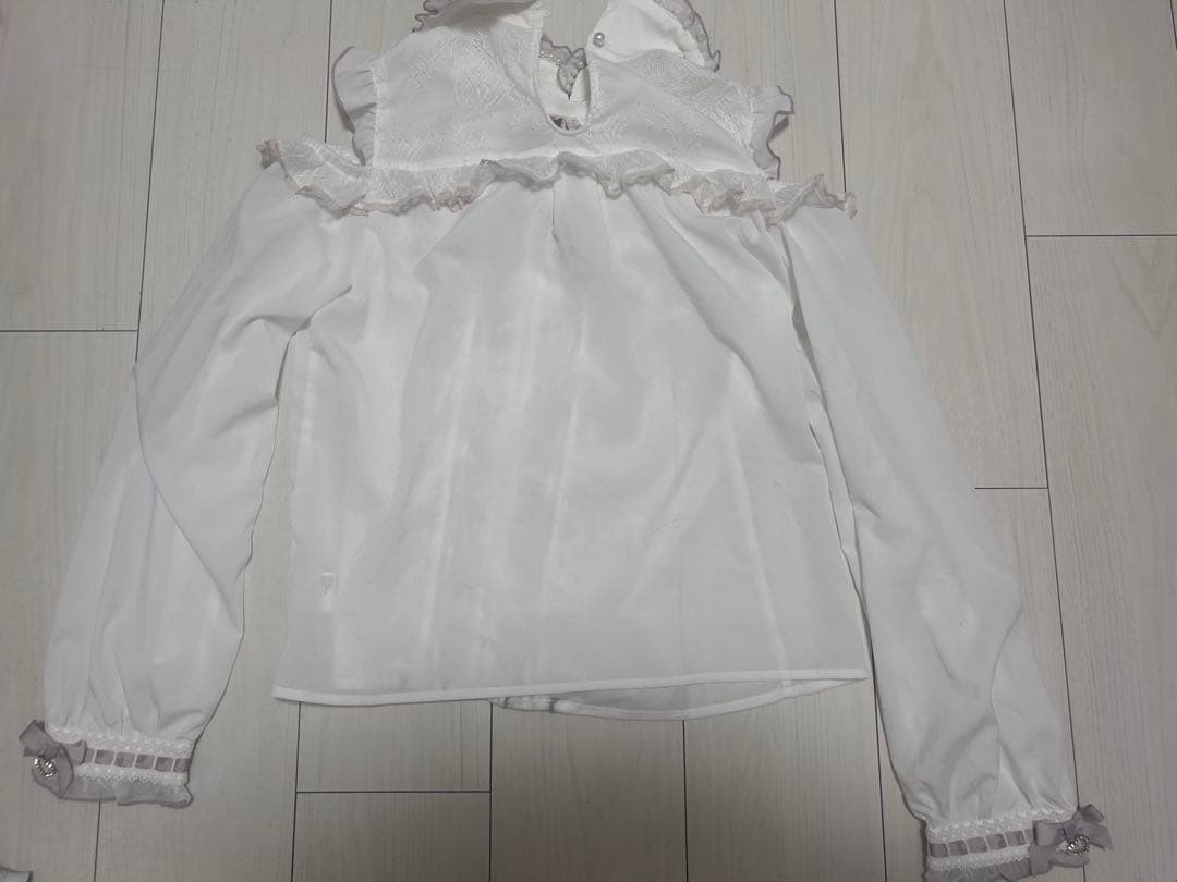 BIGリボンオープンショルダーブラウス ピンク