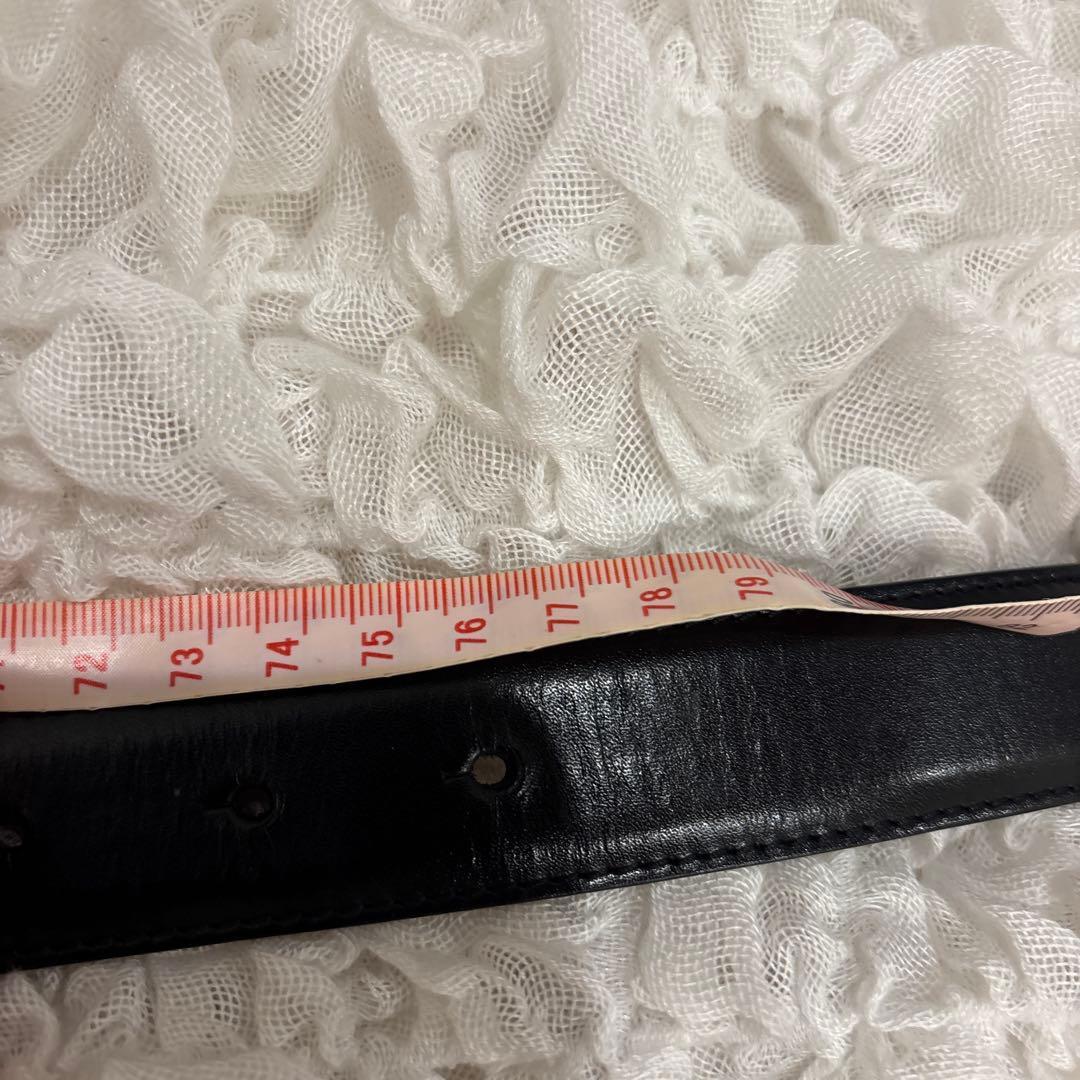 BALENCIAGA ブラックレザー ベルト Bロゴバックル