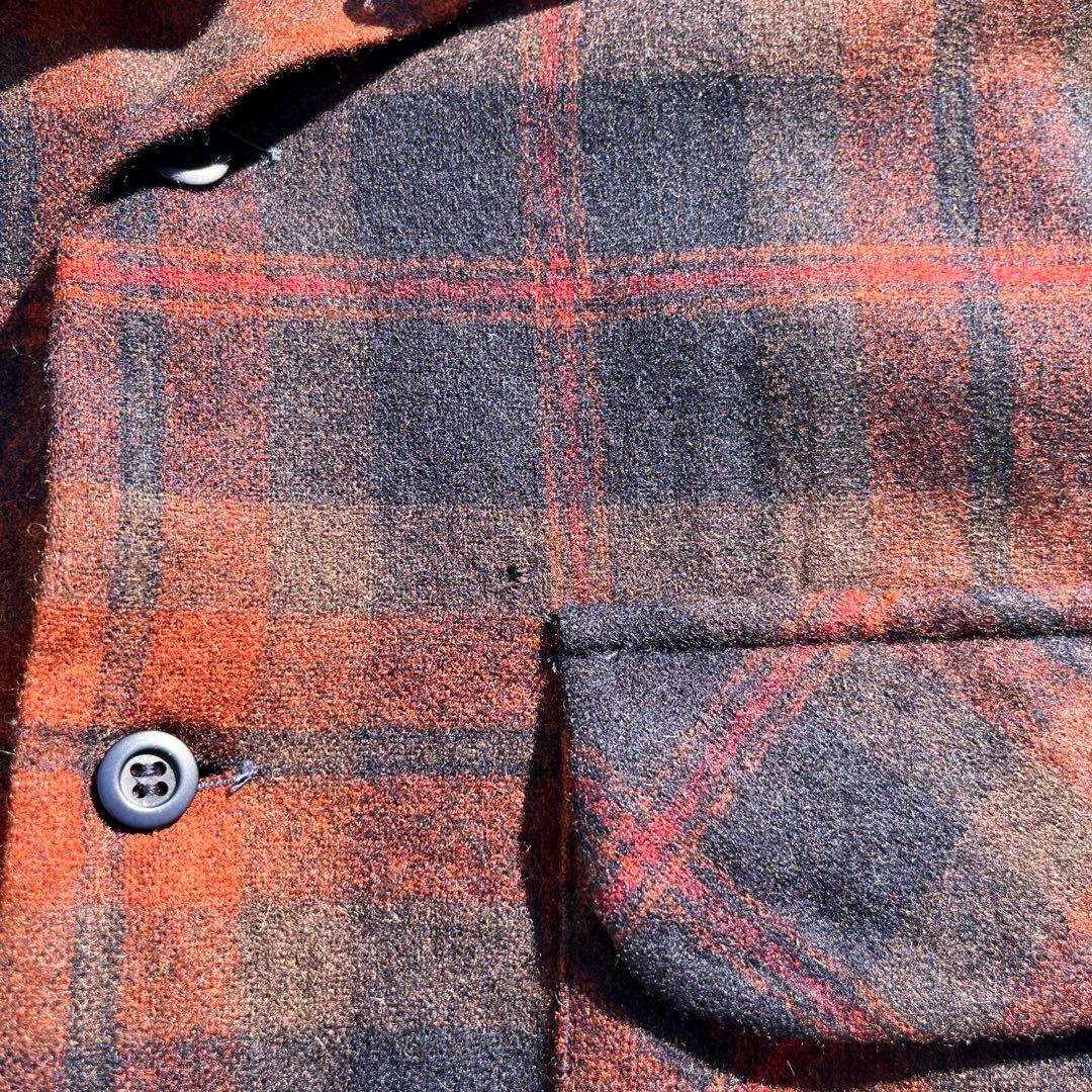 70s Pendleton オンブレボードシャツウールL ブラウン