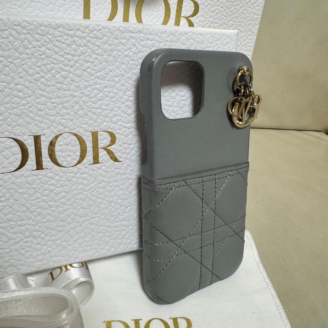 Dior iPhoneケース グレー キルティング