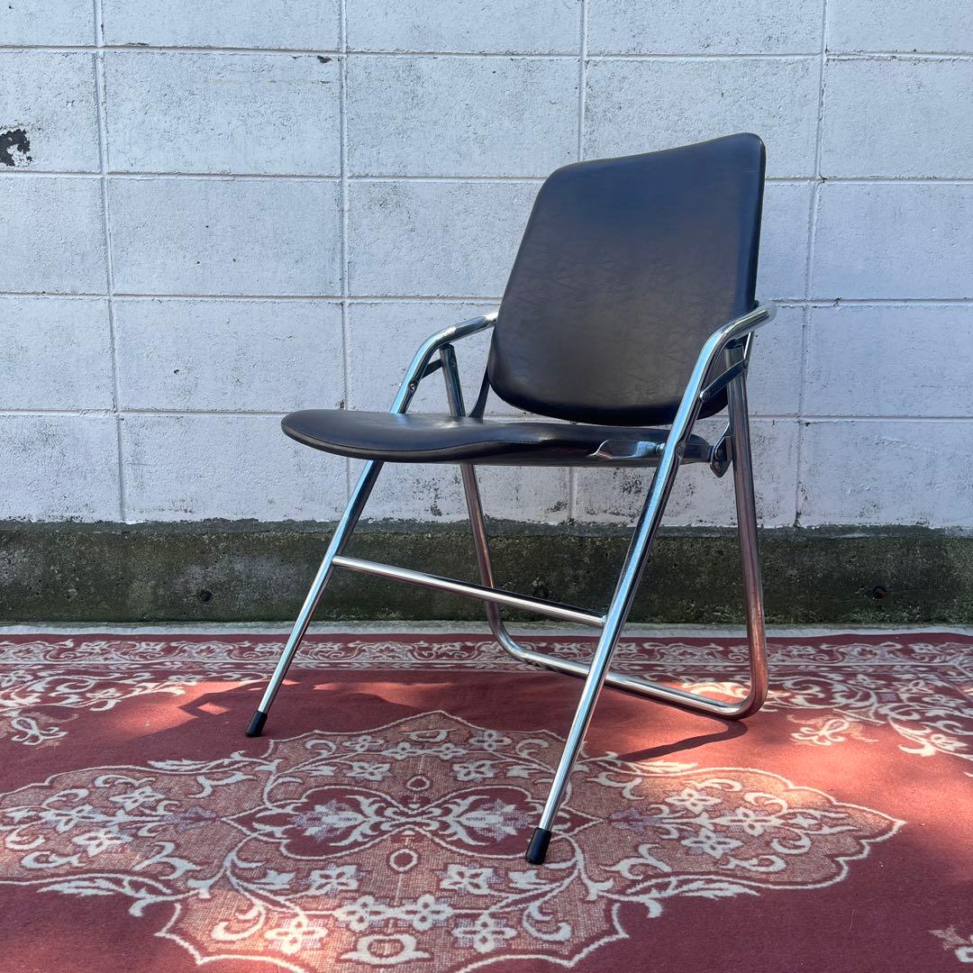 古家具 2点セット◾️KOKUYO 折り畳み椅子/ フォールディングチェア C