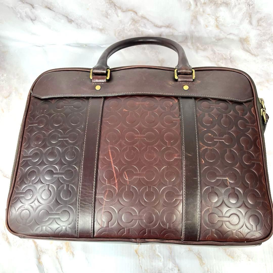 COACH コーチ ビジネスバッグ オールレザー A4可 オプアート 通勤