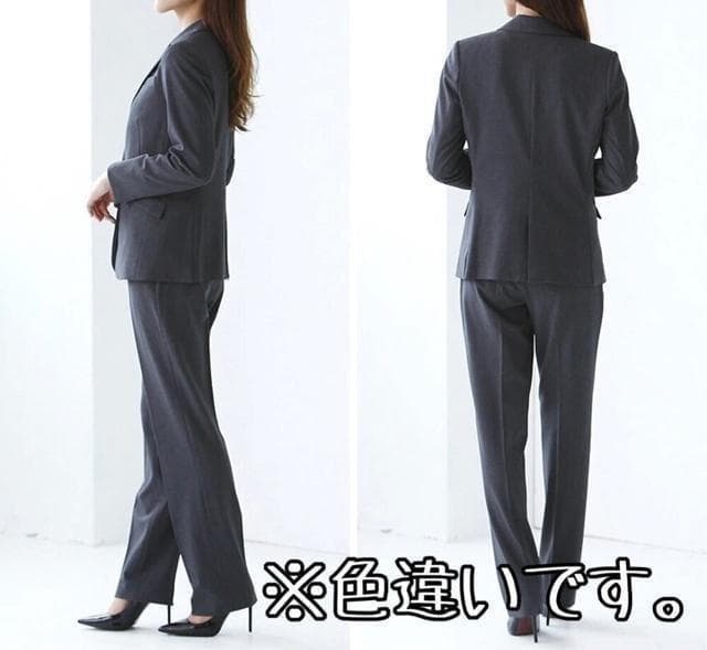 新品☆LL紺系ストレートパンツスーツ♪ストレッチ♪お仕事フォーマル☆r201