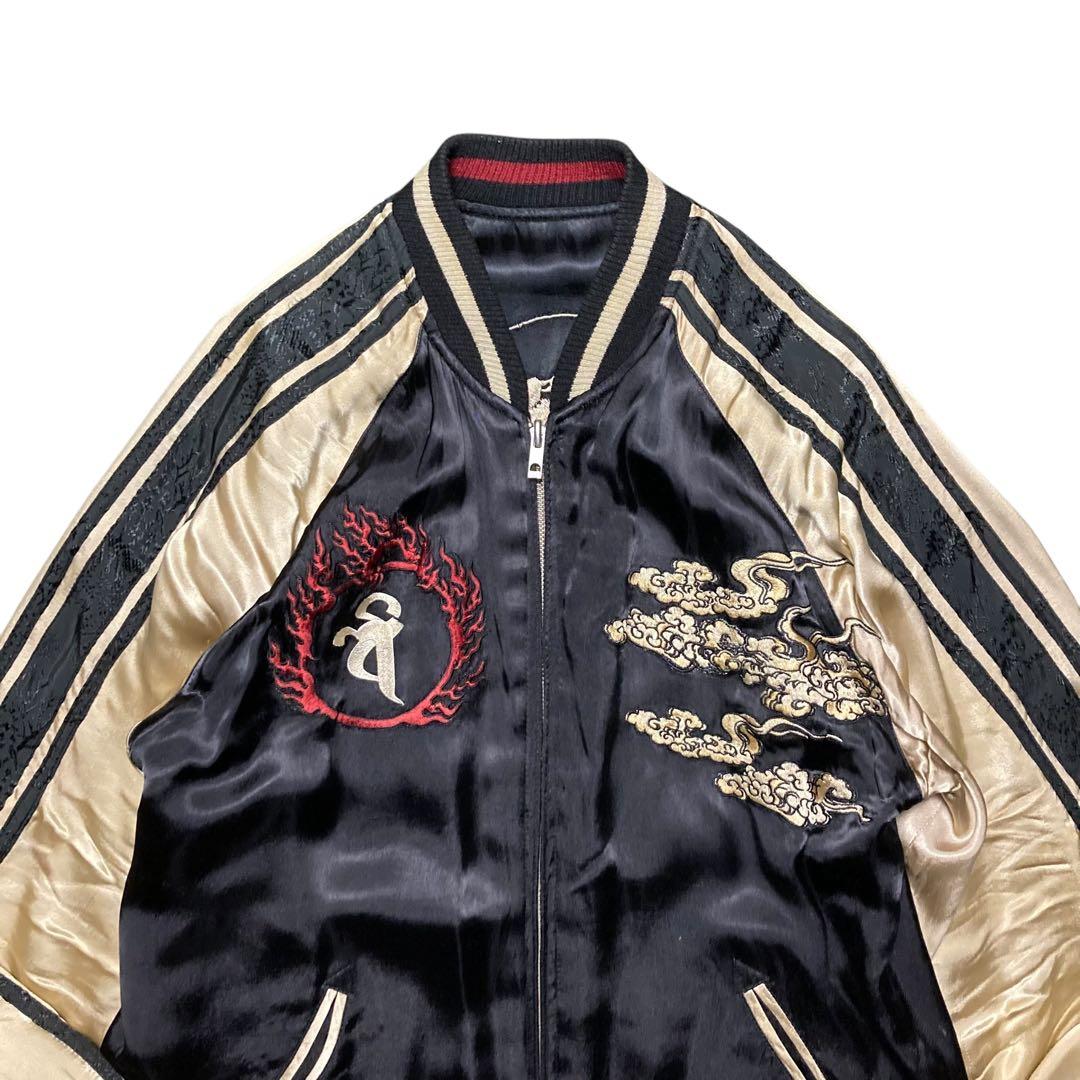 オイル 良品 00s百花繚乱 スカジャン 毘沙門天王 勝利 財宝の神四天王