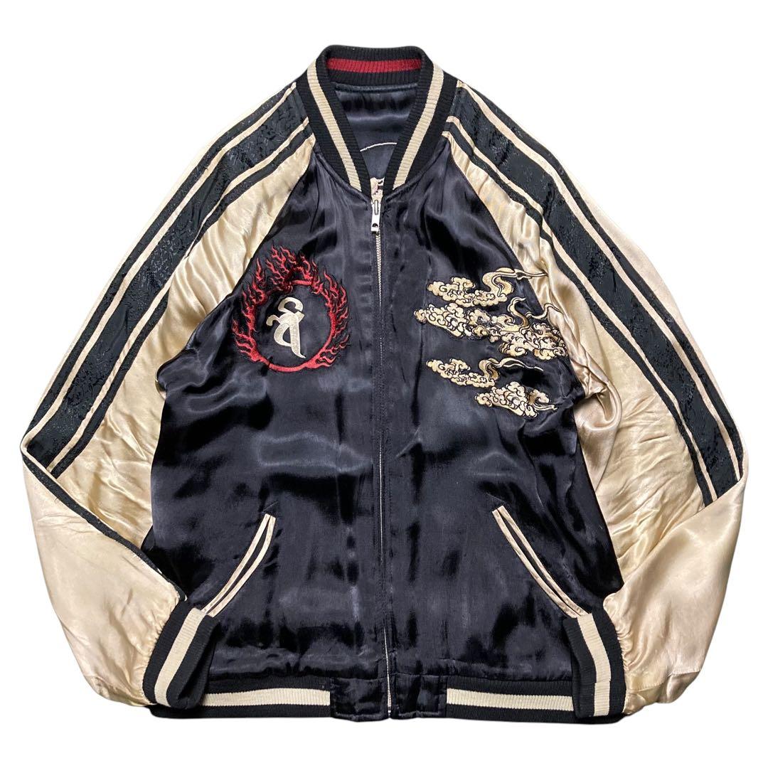 オイル 良品 00s百花繚乱 スカジャン 毘沙門天王 勝利 財宝の神四天王