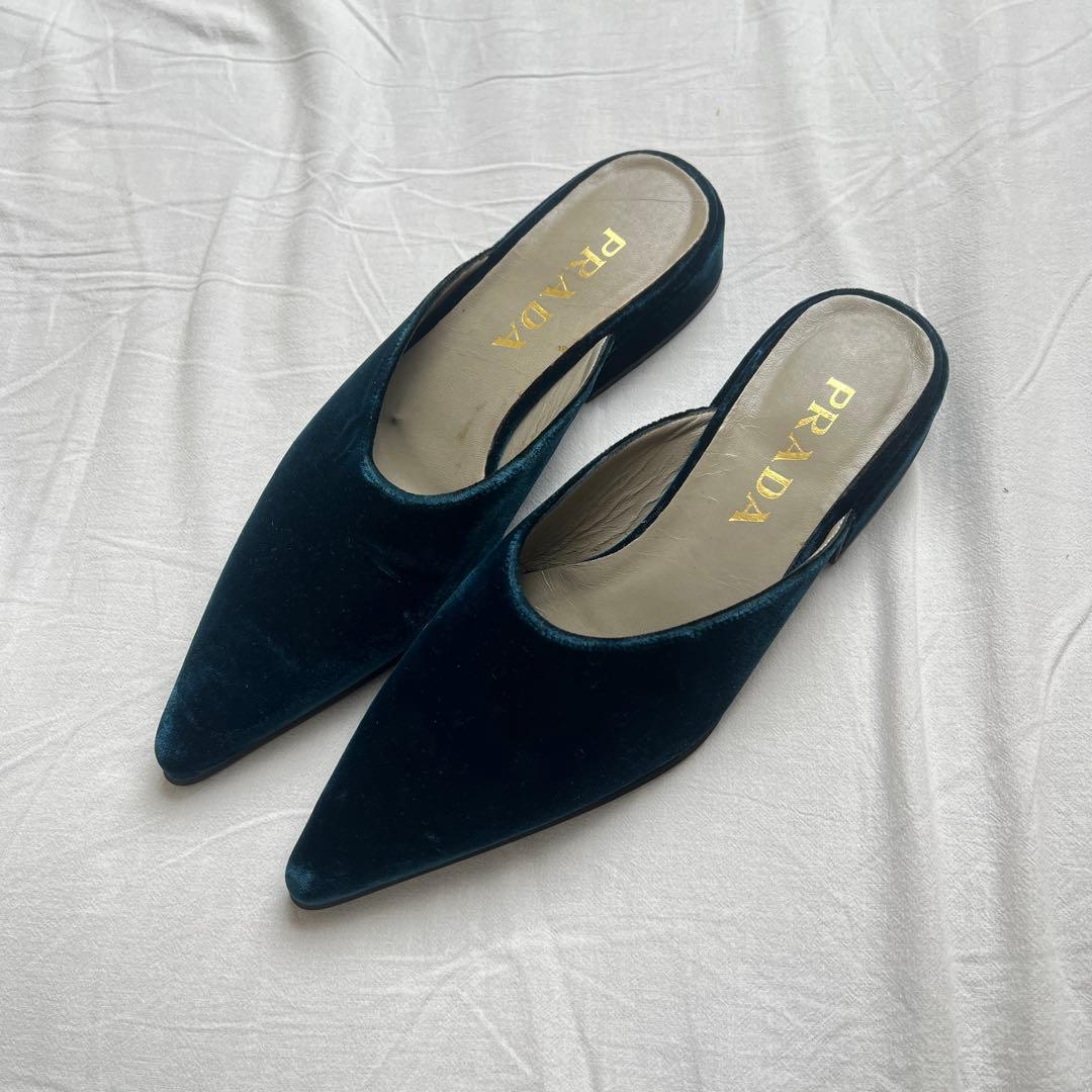 靴 PRADA Velvet Mules