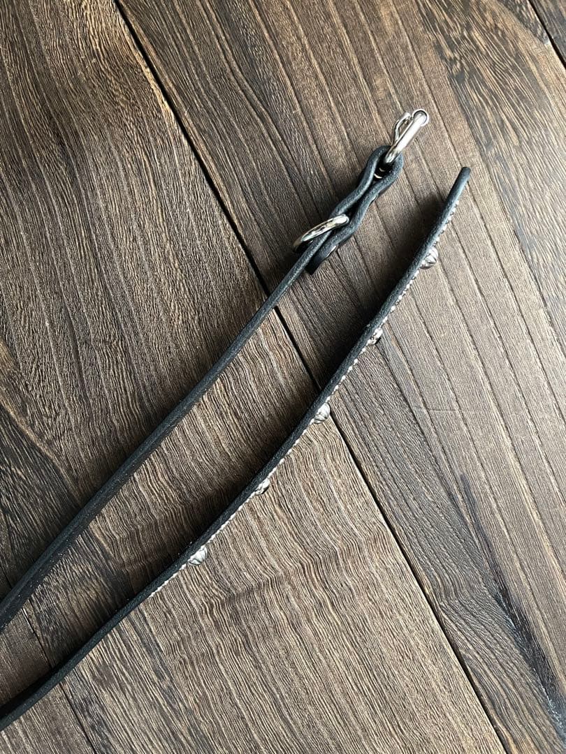 スタッズナローロングベルト　シルバー　昭南ベンズoval longcustom