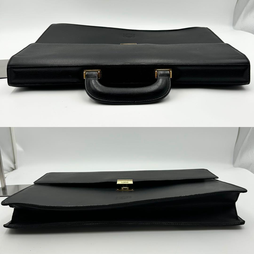 希少✨ ロエベ ビジネスバッグ ブリーフケース アナグラム ロゴ型押し シボ革