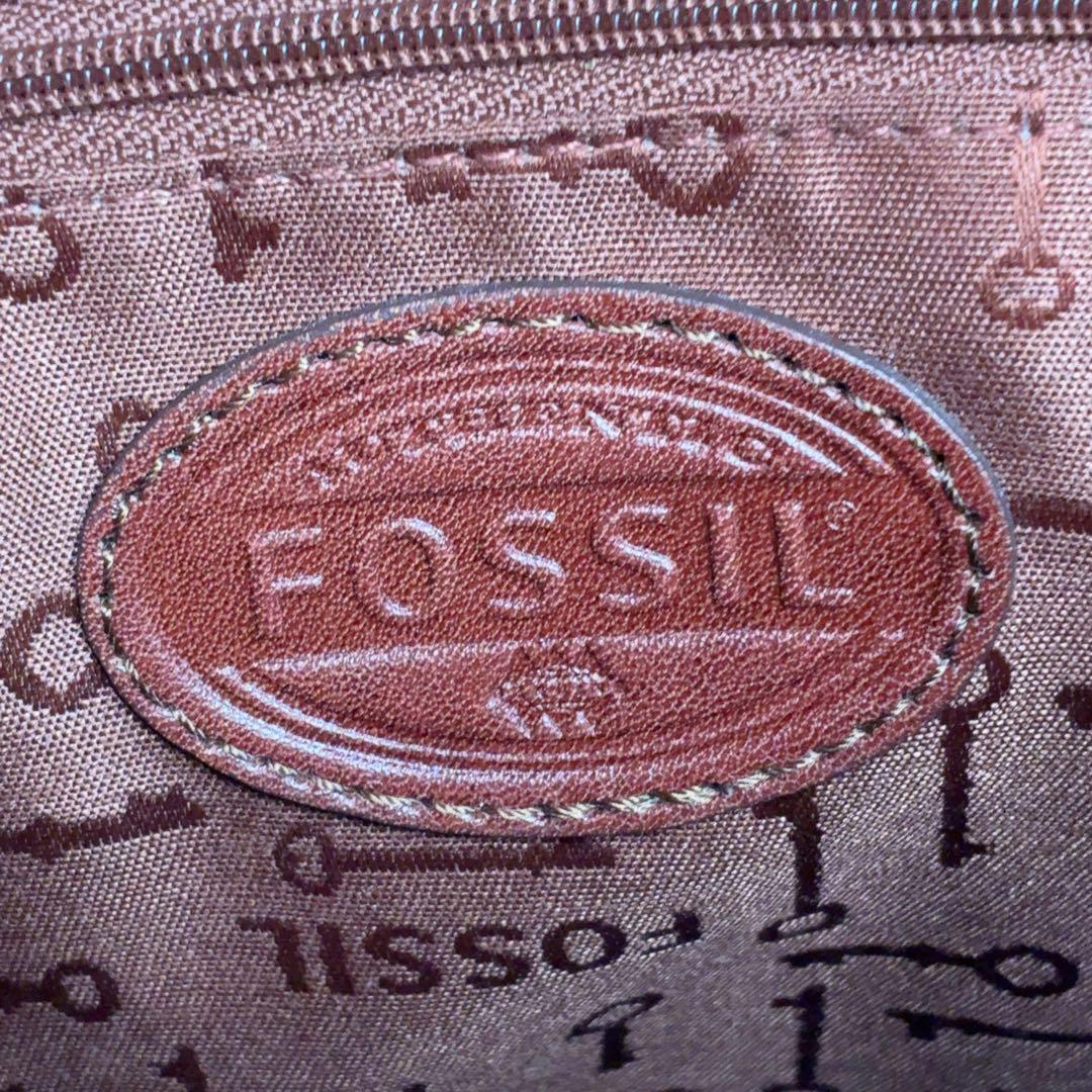 FOSSIL トートバッグ カギ アンティーク A4 ゴールド金具 クラシック
