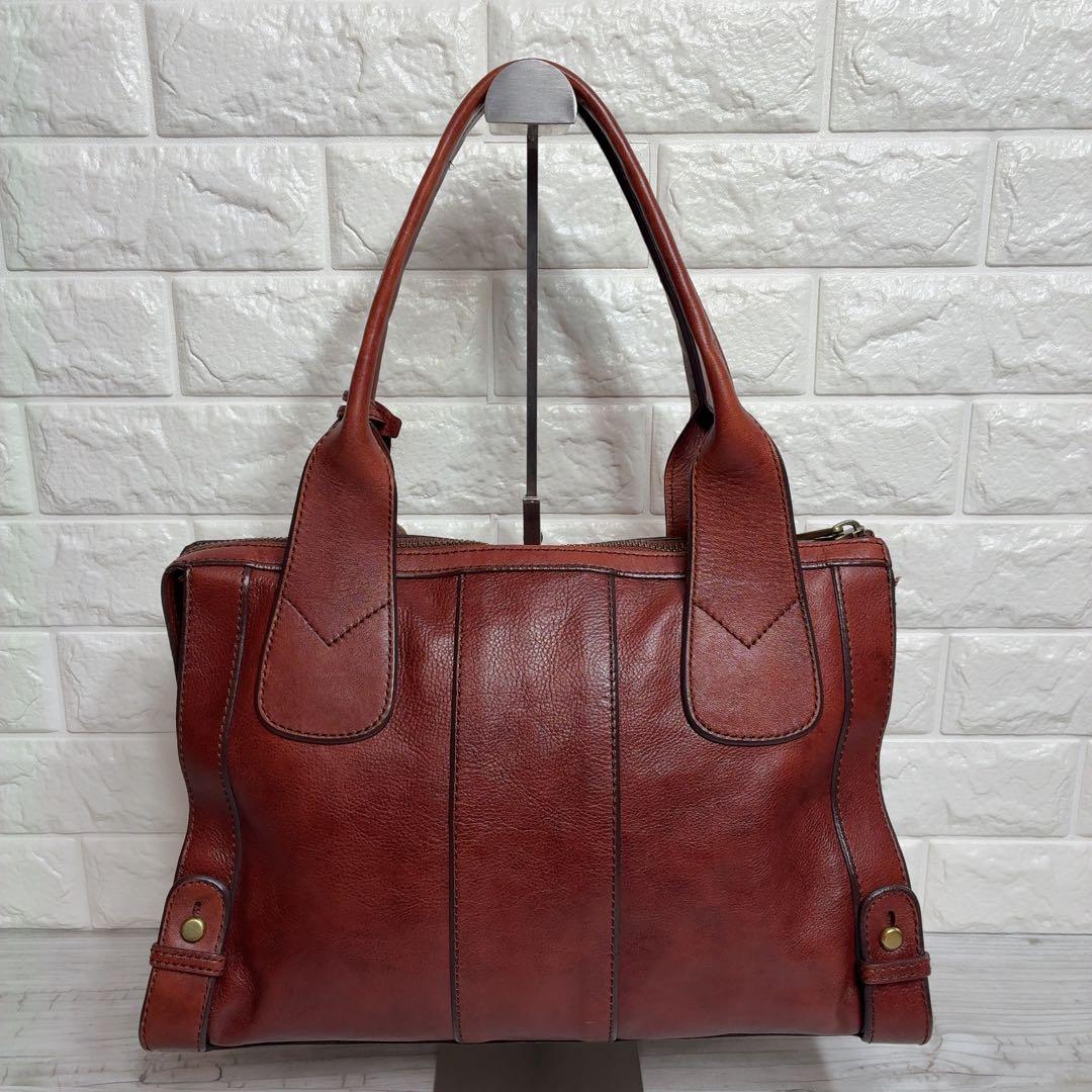 FOSSIL トートバッグ カギ アンティーク A4 ゴールド金具 クラシック