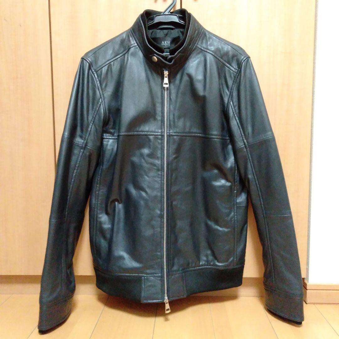 【新品】AKM　シングルライダース　レザージャケット　シープスキン　羊革