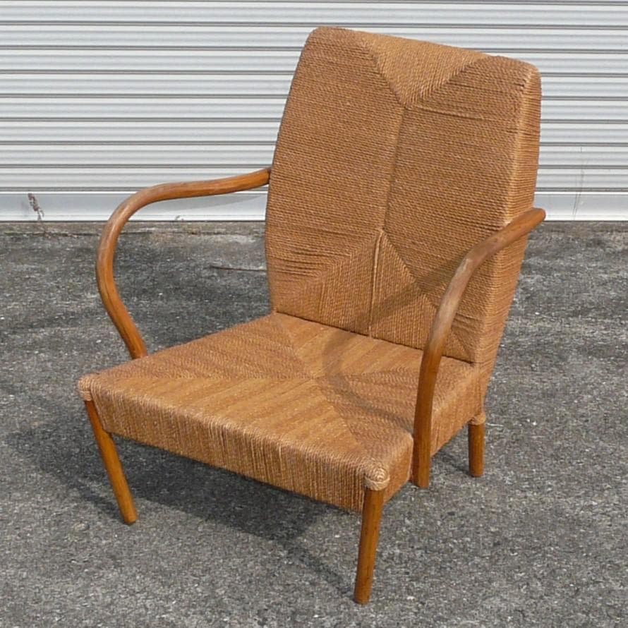 コンランショップ　アジアンバンブー　ラタン幾何学模様チェア 1脚　籐　ビンテージ