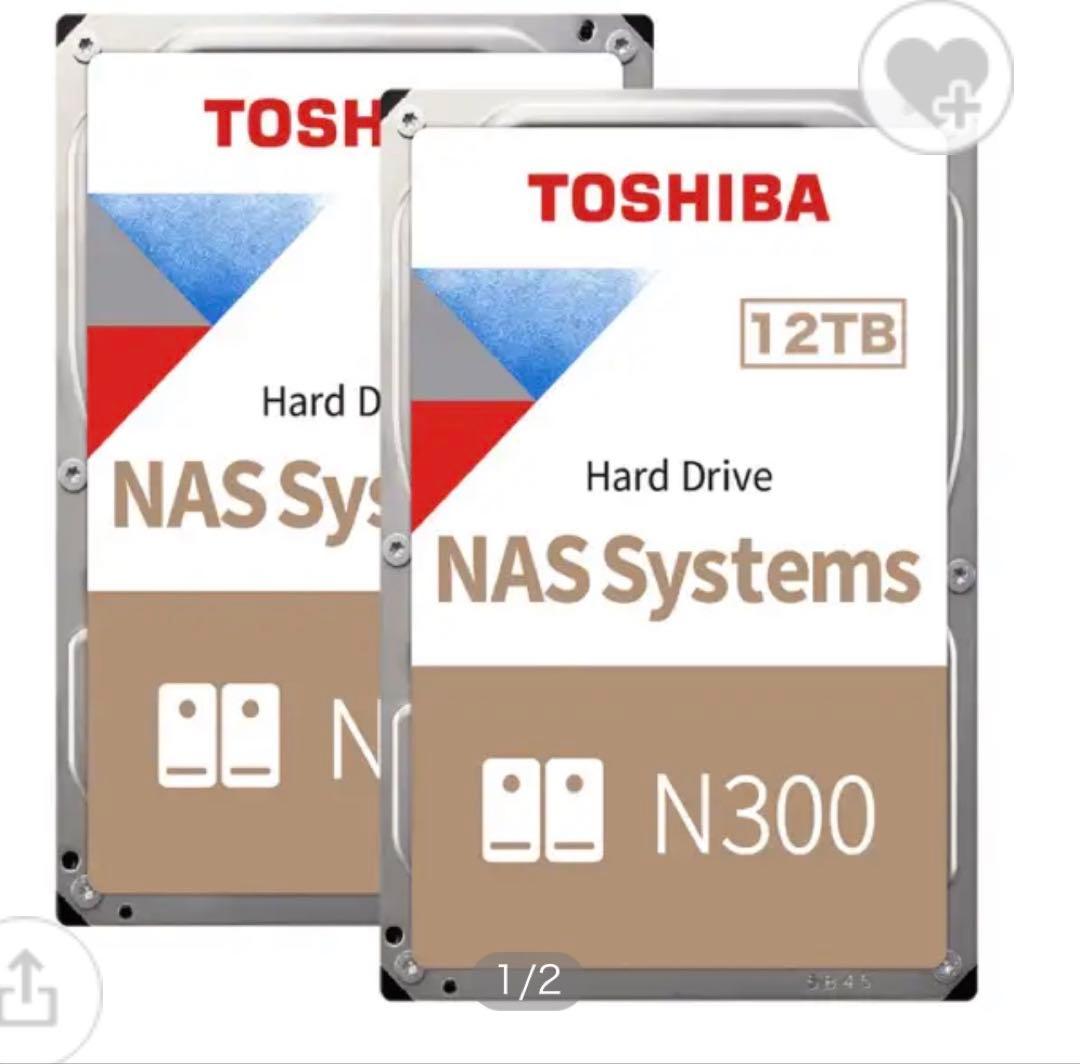内蔵HDD SATA接続 NAS向け N300シリーズ(12TBｘ2)