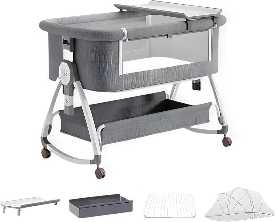 【A47】ベビーベッド 高さ調整可能