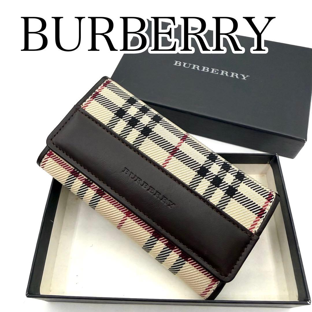 新品・未使用　BURBERRY チェック柄 5連キーケース　ロゴ入り　箱付き
