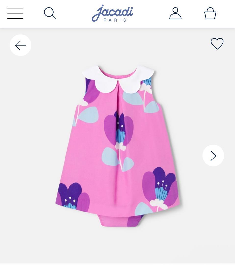 【新品・タグなし】jacadi トラペーズワンピース 6M