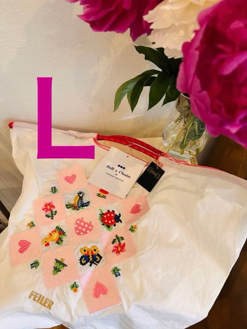 FELLER 刺繍エコバッグ ホワイトＬ