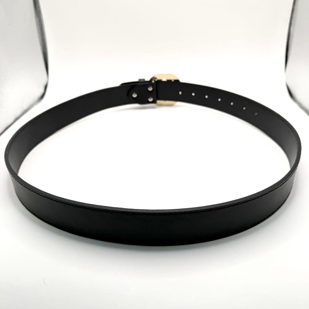 GUCCI ベルト 黒 インターロッキング ゴールド金具 ダブルG GG柄 ロゴ