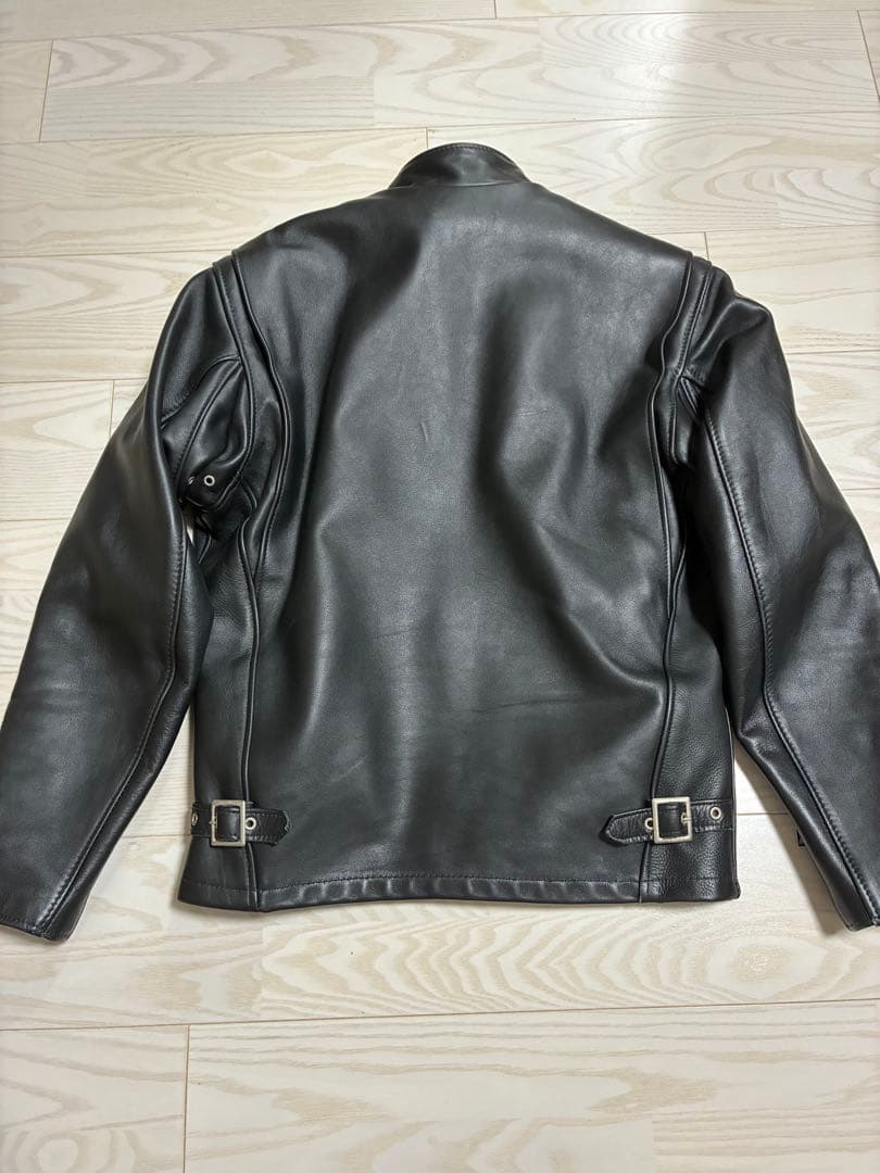 極美品　Schott 641 ブラック シングルライダースジャケット 38