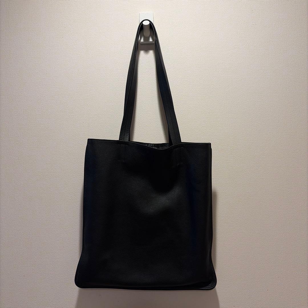 objcts.io ウォッシャブルレザートートバッグ 黒