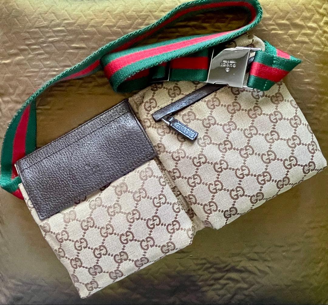 GUCCI ボディバッグ GG キャンバス シェリーライン