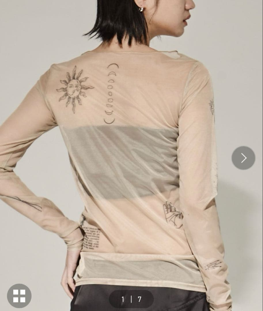 トップス PLANET SHEER TATTOO WITH BUSTIER TOP