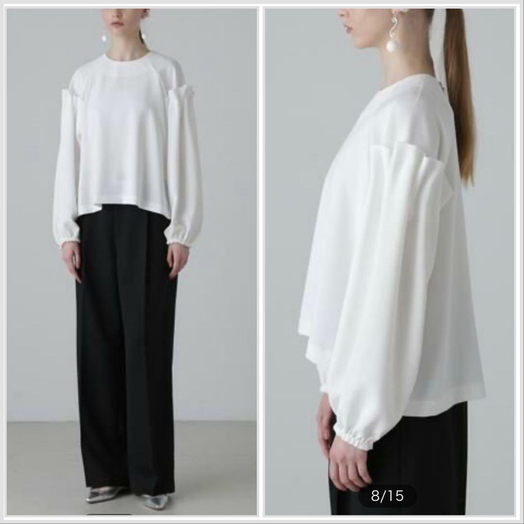 美品✨25SS✨3.5万✨アドーア　ダブルストレッチブラウス　立体ギャザー