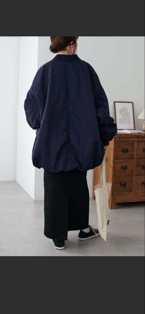 DISCOAT 【ユニセックス】メモリーボンバーブルゾン　ネイビー