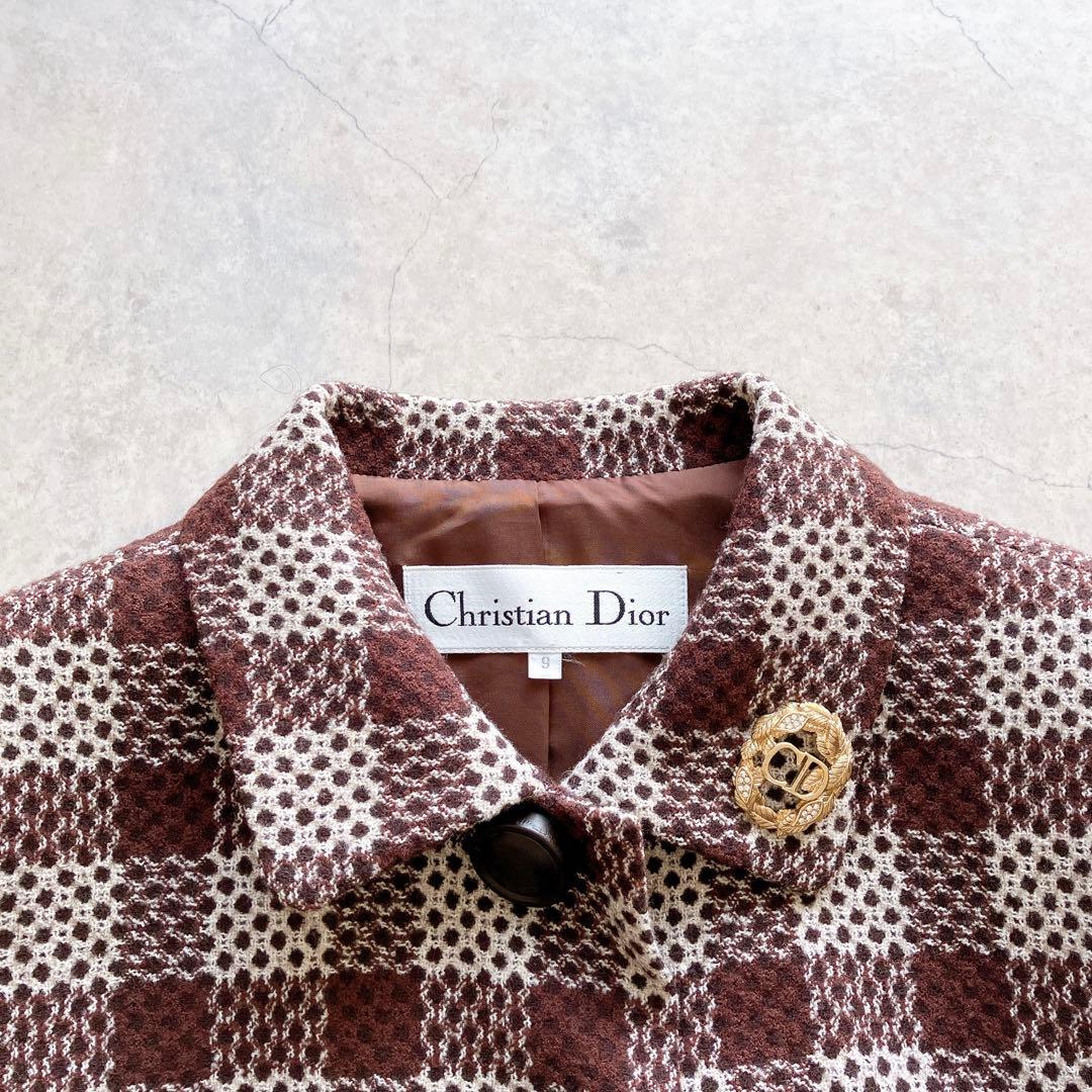 Christian Dior ヴィンテージ CDロゴ ゴールド リーフ ブローチ