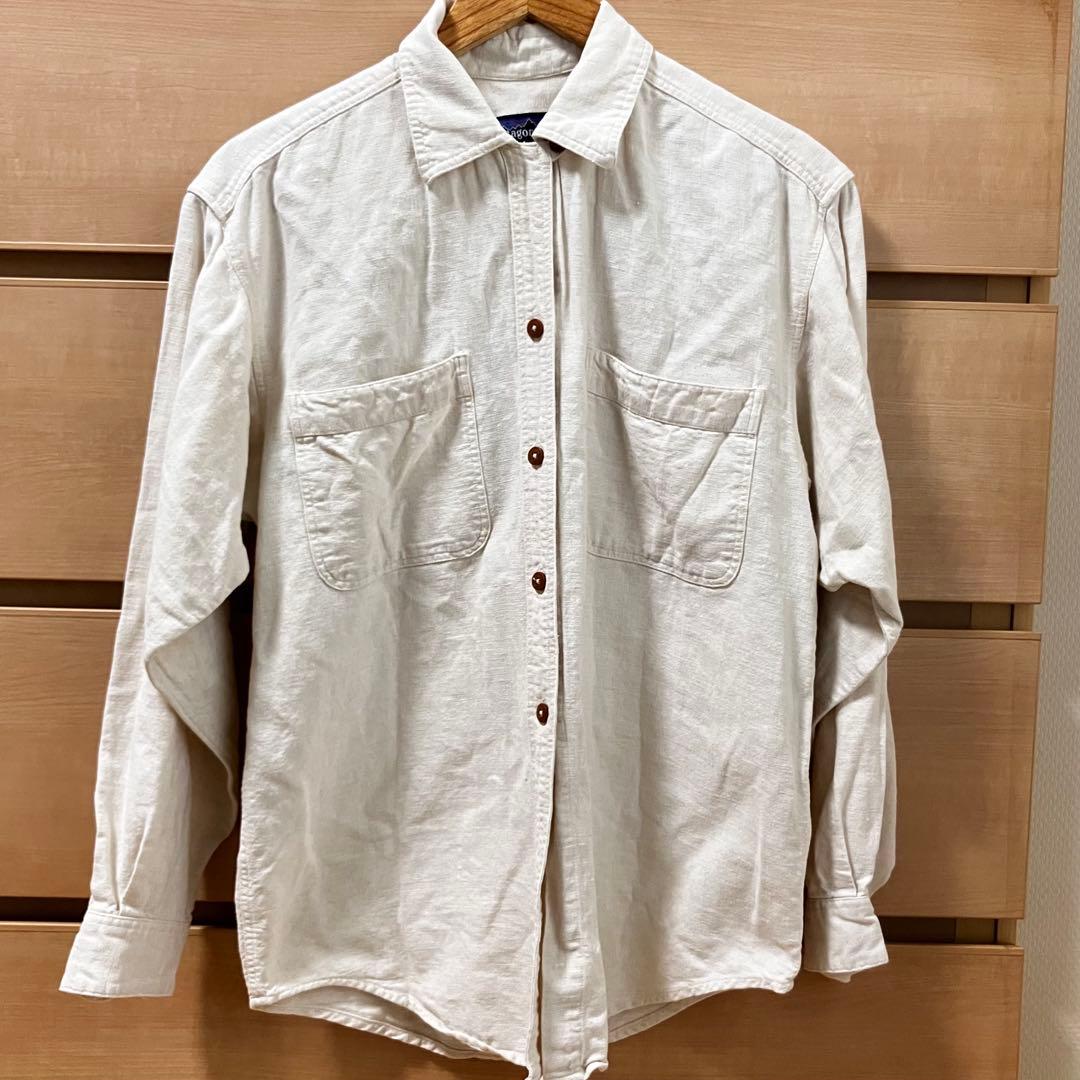 【複数割】パタゴニアPatagonia 長袖ワークシャツ　リネン　アイボリー　S