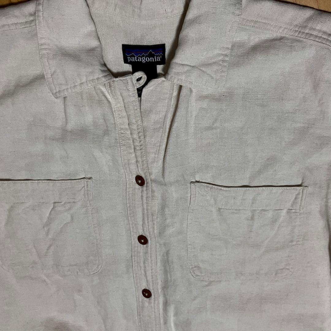 【複数割】パタゴニアPatagonia 長袖ワークシャツ　リネン　アイボリー　S