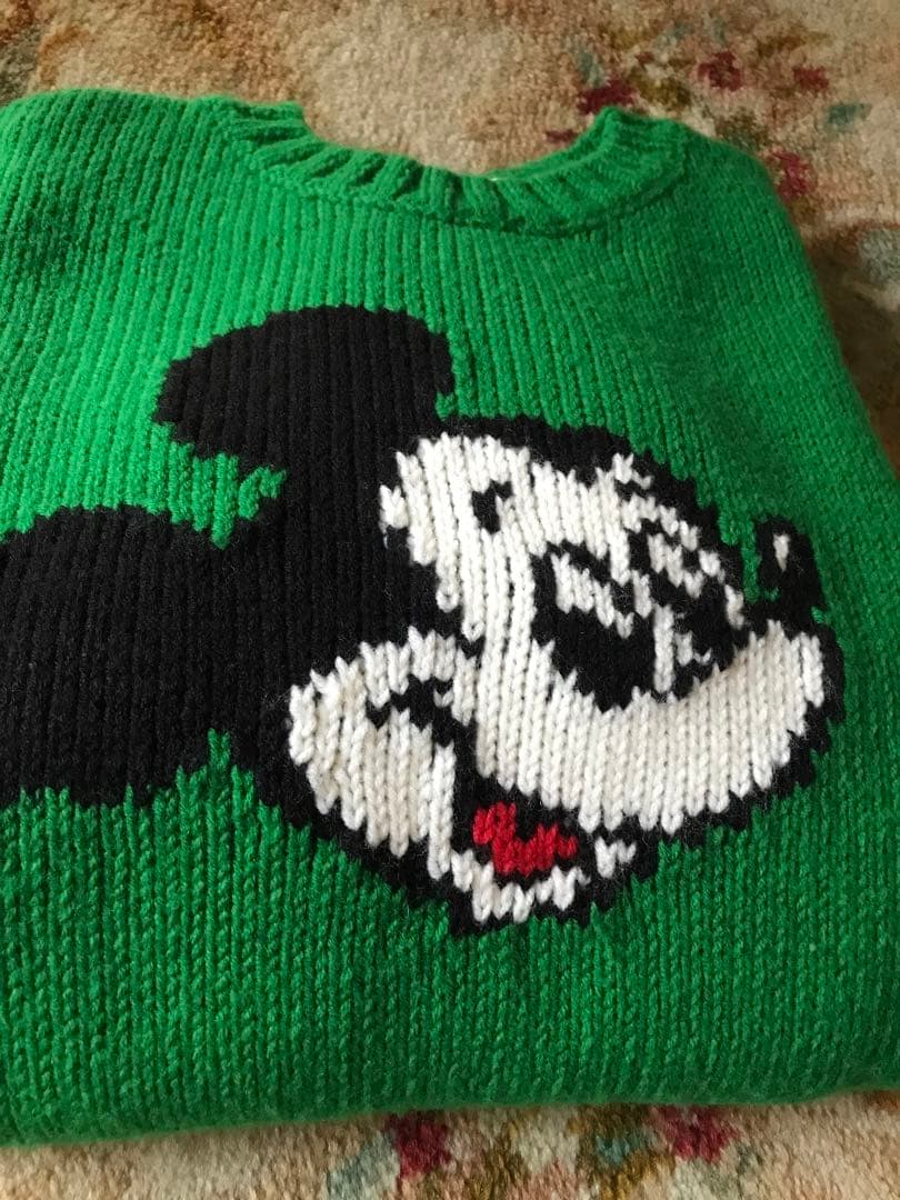 ミッキーニット　グリーン