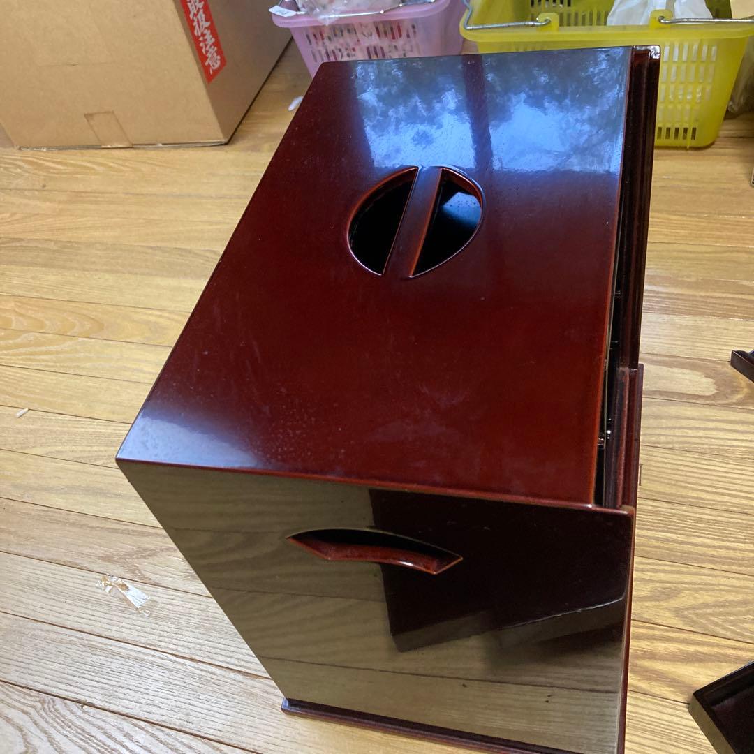 和食　料亭　おかもち　コレクション収納　漆器　蓋付　引き出し6つ　工芸品