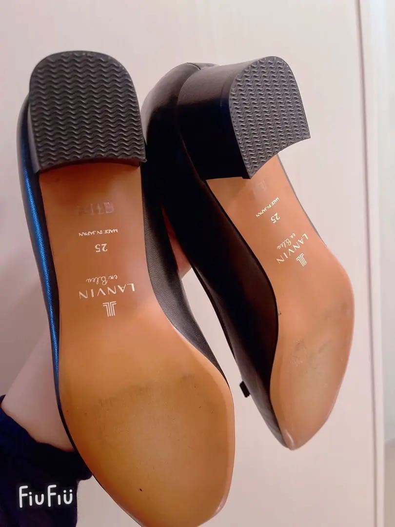 LANVIN ランバン スクエアトゥリボンモチーフパンプス ブラック 新品 美品