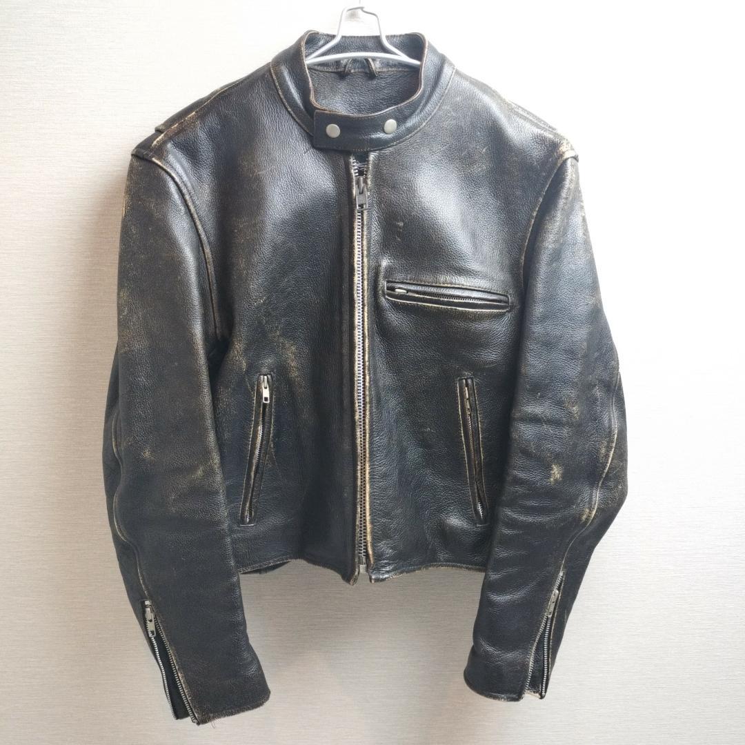 フェード Bikers シングルライダース レザージャケット 42 XL シボ