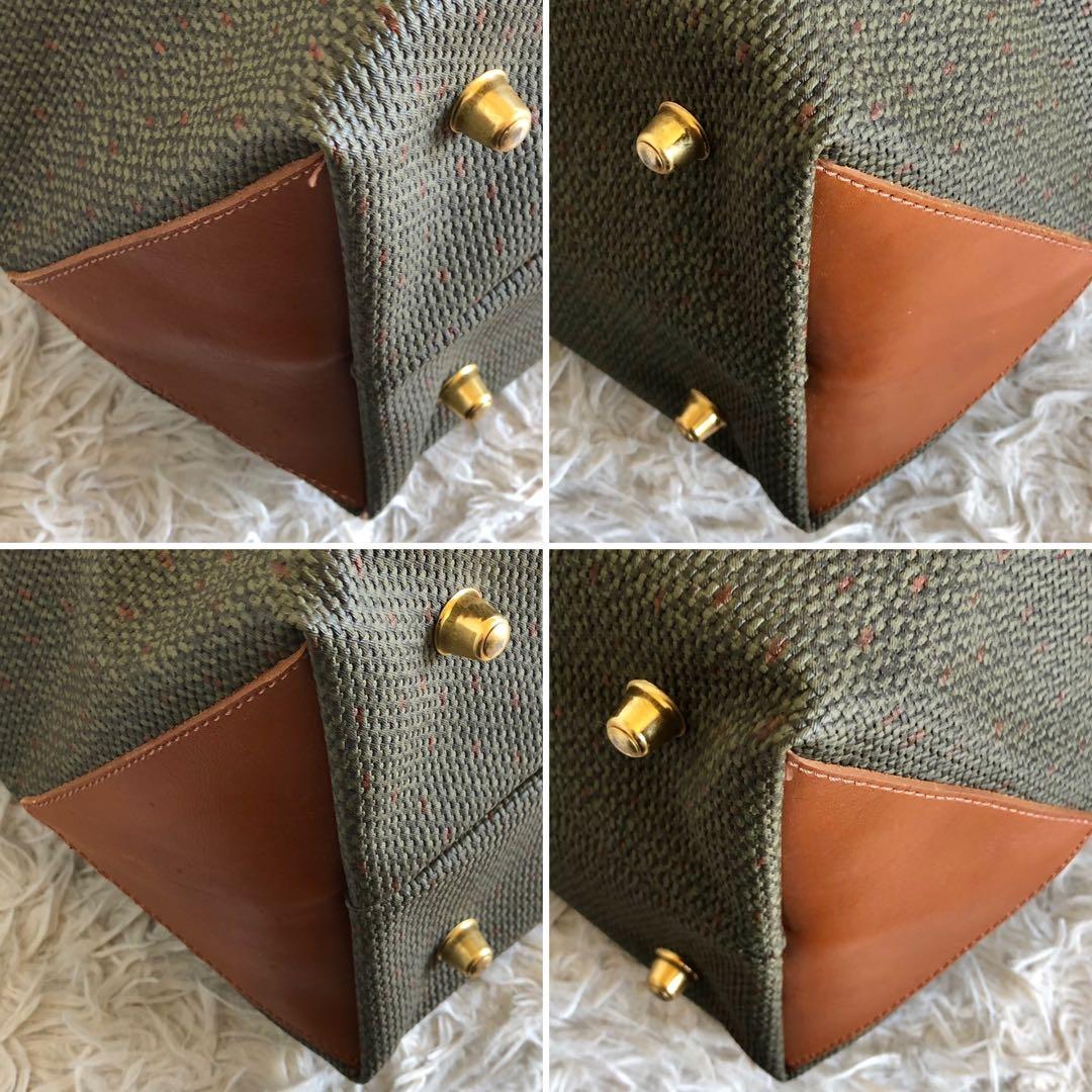 【ほぼ未使用】イヴサンローラン　ボストンバッグ　旅行鞄　PVC　本革　総柄