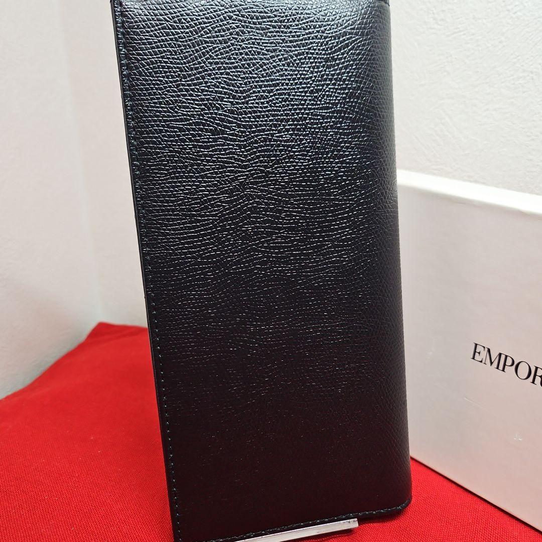 【未使用級】EMPORIO ARMANI 長財布 レザー BLACK