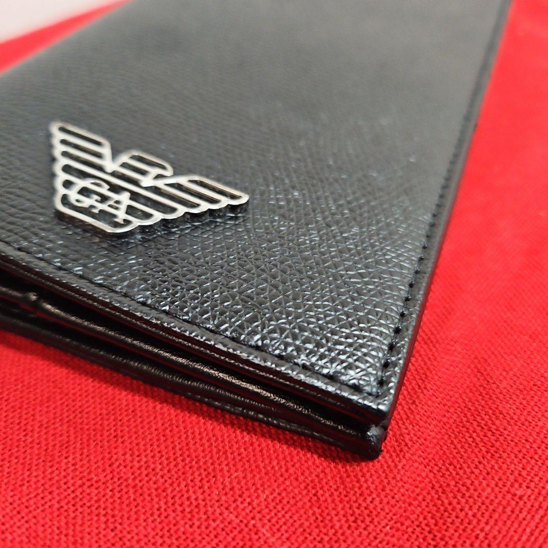 【未使用級】EMPORIO ARMANI 長財布 レザー BLACK
