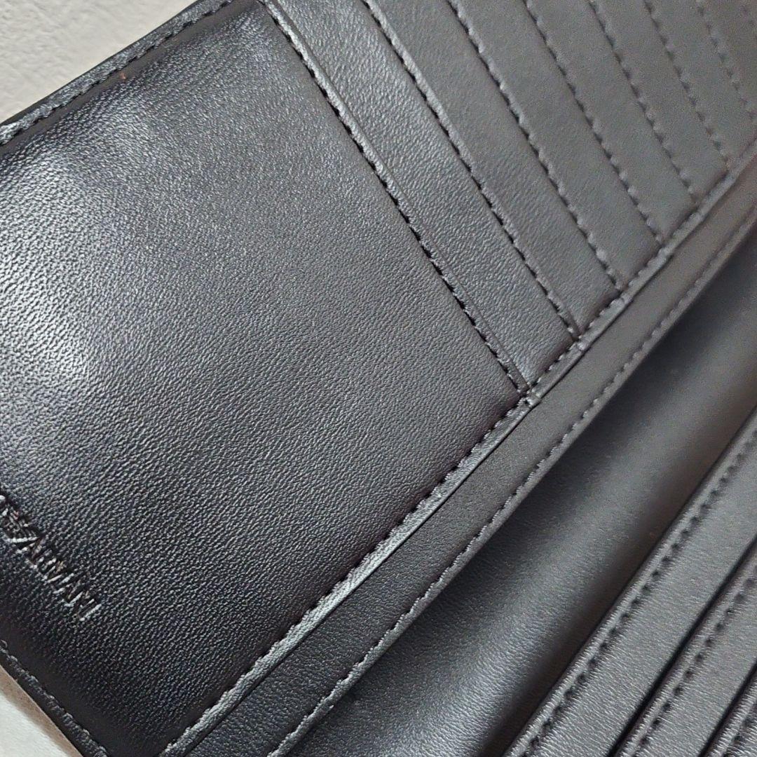 【未使用級】EMPORIO ARMANI 長財布 レザー BLACK